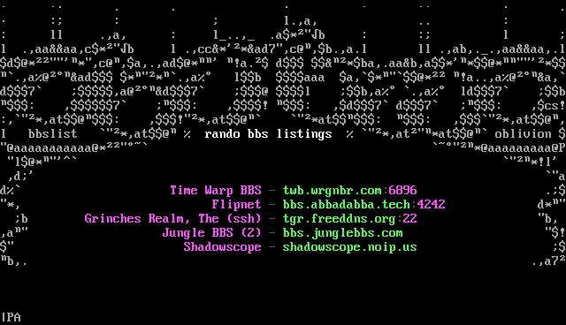 Random BBS list